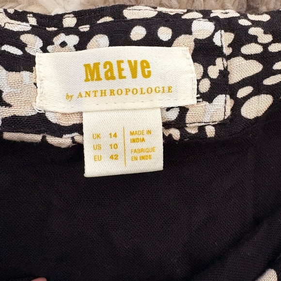 Anthropologie Maeve Tiered Mini Skirt New Size 10 Black White ANTHRO - Picture 6 of 12
